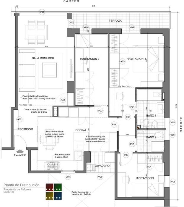 REHABILITACIÓN INTEGRAL DE UNA VIVIENDA EN EL BARRIO DE LES CORTS, Estudio Arquitectura Ricardo Pérez Asin Estudio Arquitectura Ricardo Pérez Asin منازل