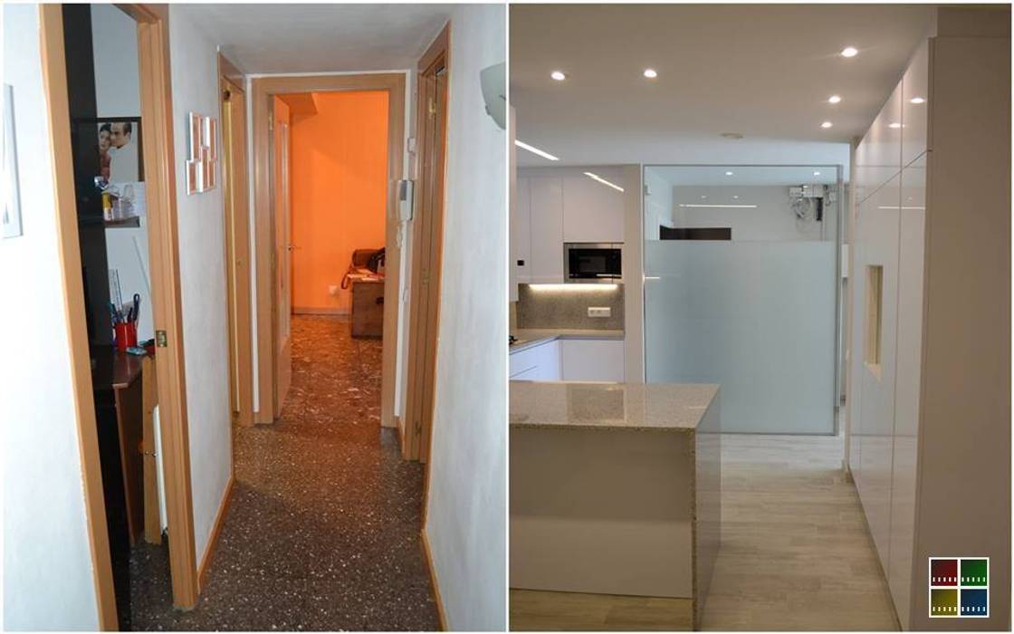 REHABILITACIÓN INTEGRAL DE UNA VIVIENDA EN EL BARRIO DE LES CORTS, Estudio Arquitectura Ricardo Pérez Asin Estudio Arquitectura Ricardo Pérez Asin Cuisine moderne