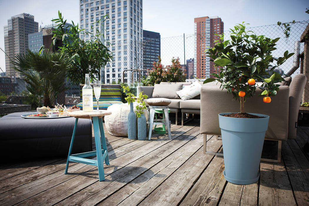 Loft Urban round high Elho México Jardines minimalistas Plástico mobiliario de exterior,mobiliario de jardín,plantas en maceta,Plantas y accesorios