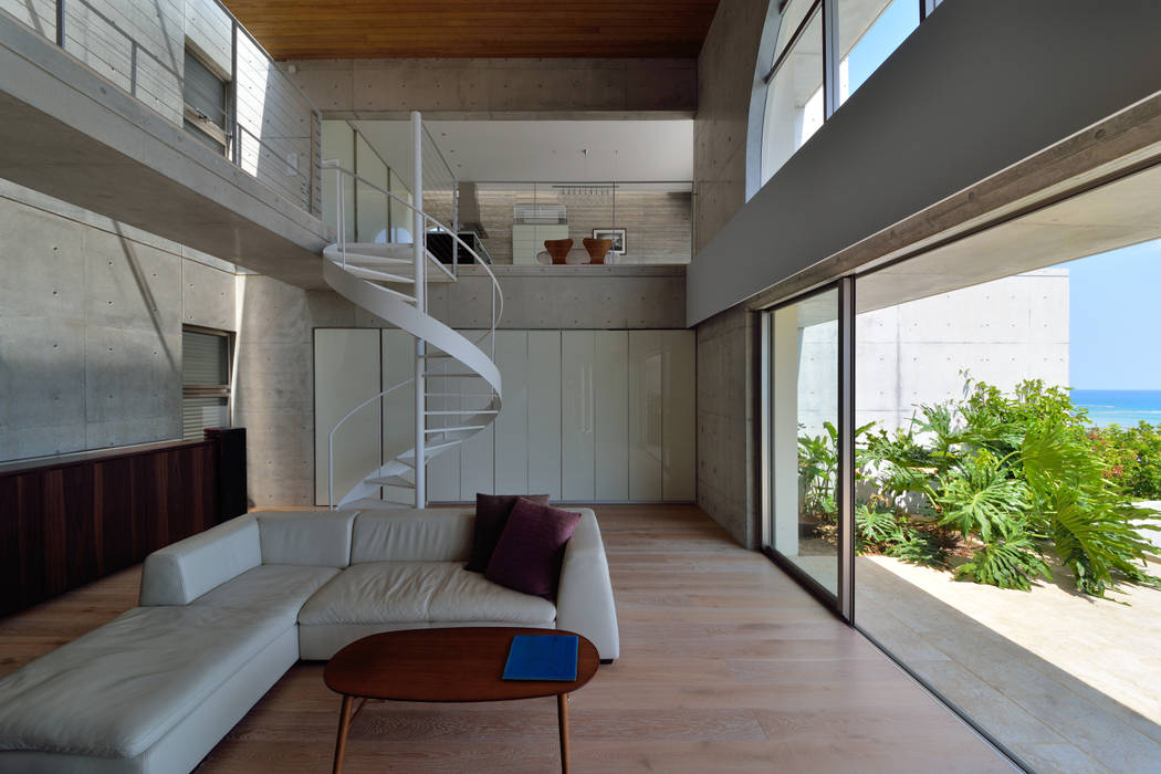 Nt-house, 門一級建築士事務所 門一級建築士事務所 Livings de estilo tropical Madera Acabado en madera
