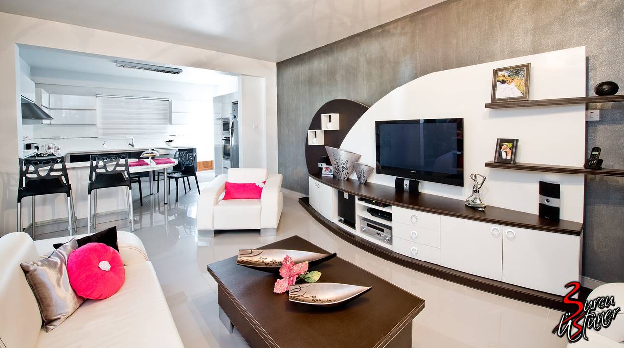 Fatoş halil kaan evi / boğaz modern oturma odası şölen üstüner i̇ç