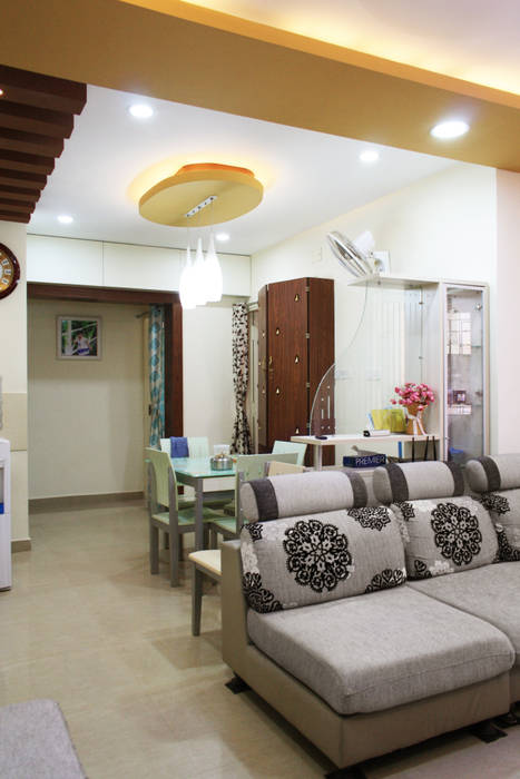 3bhk apartment in Appasamy Mapleton, Pallikaranai.. , Ashpra Interiors Ashpra Interiors Asian style living room