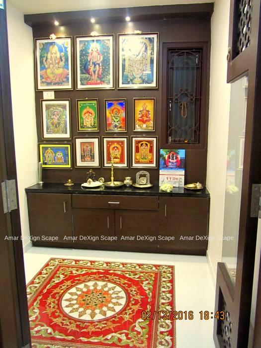 Pooja Room Amar DeXign Scape Minimalist living room Textile,Picture frame,Architecture,Interior design,Flooring,Floor,Wood,Rectangle,Art,Living room