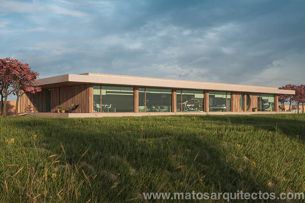 House by River side, Matos Architects Matos Architects Nowoczesne domy Lite drewno Wielokolorowy