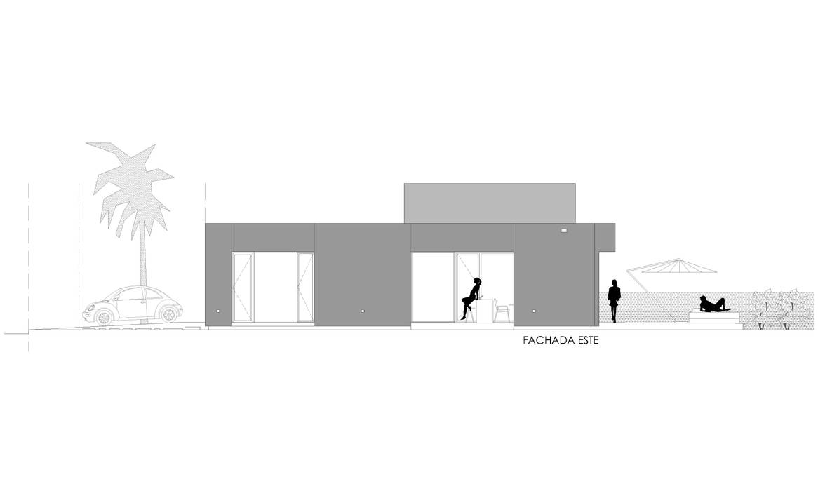 FACHADA ESTE VISMARACORSI ARQUITECTOS Casas minimalistas