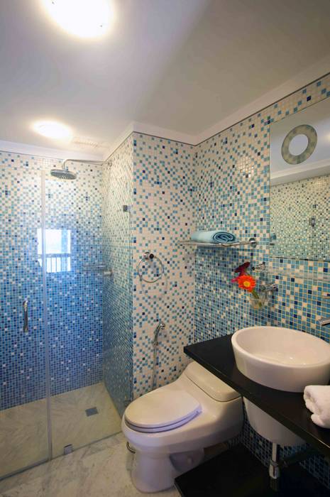 Apartamento 93-A, Objetos DAC Objetos DAC Baños de estilo moderno mosaico,azul,baldosas coloridas