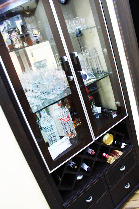 THIRUVANMAYUR BEACH HOUSE.., Ashpra Interiors Ashpra Interiors Asian style wine cellar Plywood Fixture,Gas,Machine,Electronic device,Display device,Clock,Communication Device,Multimedia,Glass,Room