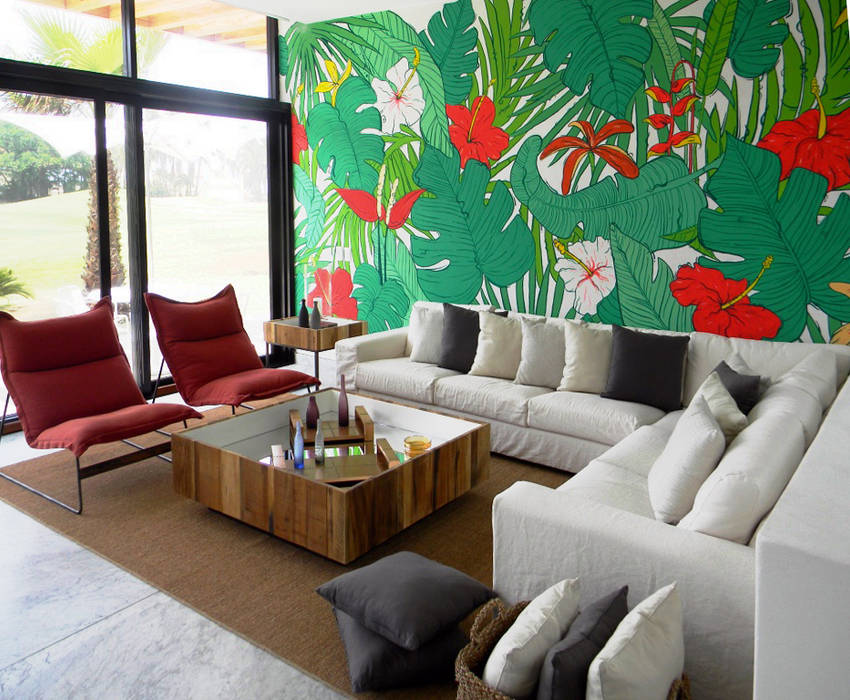 Villa Amanda, Acapulco, MAAD arquitectura y diseño MAAD arquitectura y diseño Ruang Keluarga Gaya Eklektik Sofas & armchairs