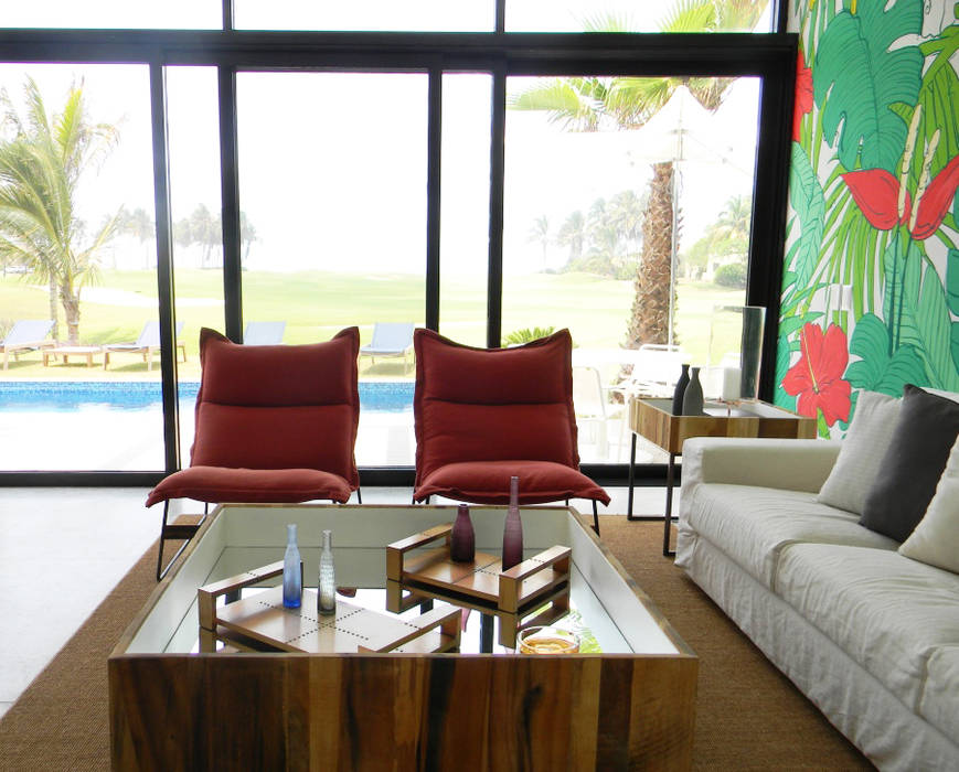 Villa Amanda, Acapulco, MAAD arquitectura y diseño MAAD arquitectura y diseño Eklektyczny salon Kanapy i fotele