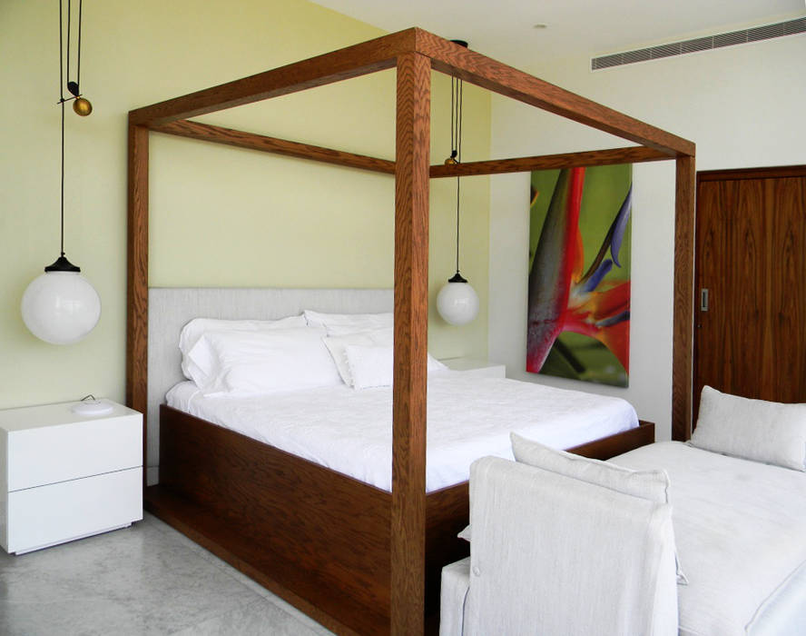 Villa Amanda, Acapulco, MAAD arquitectura y diseño MAAD arquitectura y diseño Eclectic style bedroom Beds & headboards