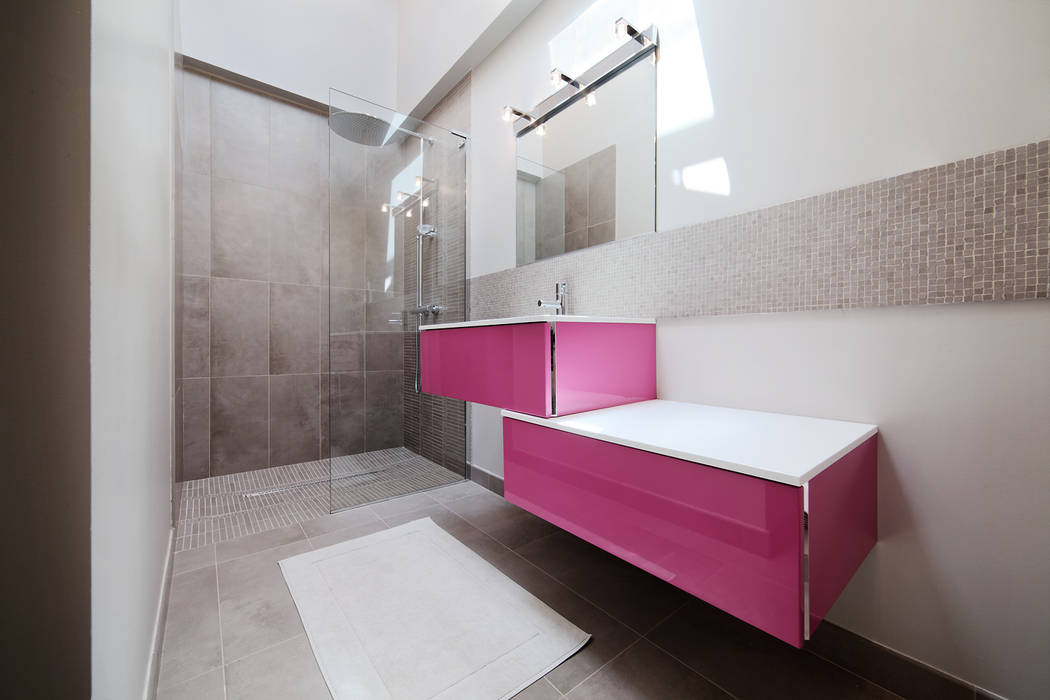 Extension et rénovation, O2 Concept Architecture O2 Concept Architecture Ванная комната в стиле модерн Песчаник