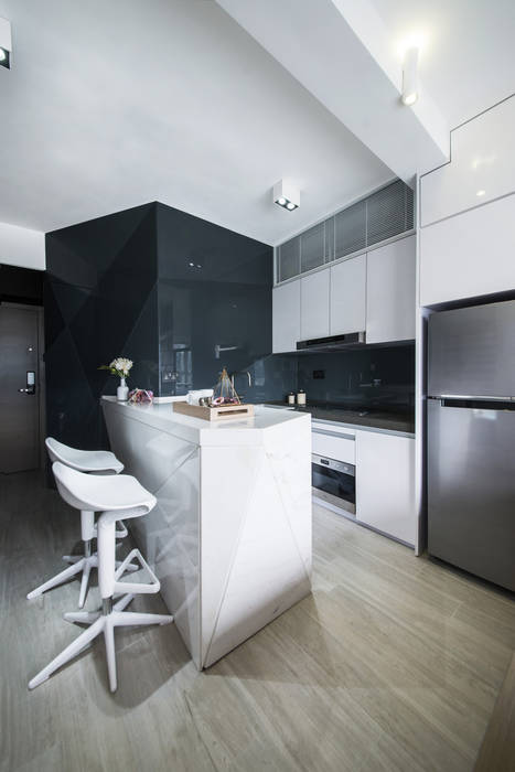 Black-and-white stuido flat in Hong Kong, Zip Interiors Ltd Zip Interiors Ltd