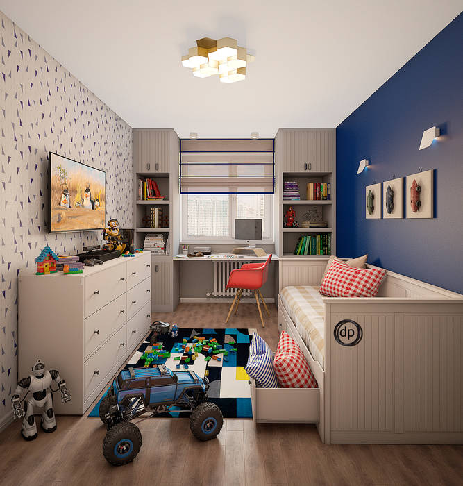 Dp Interior 北欧デザインの 子供部屋 合板 チップボード 白色 Homify Dp Interior 北欧デザインの 子供部屋 合板 チップボード 白色 Homify