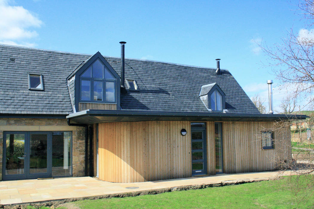 Front Extension The School House Fife Architects extension,wood cladding,dormer windows
