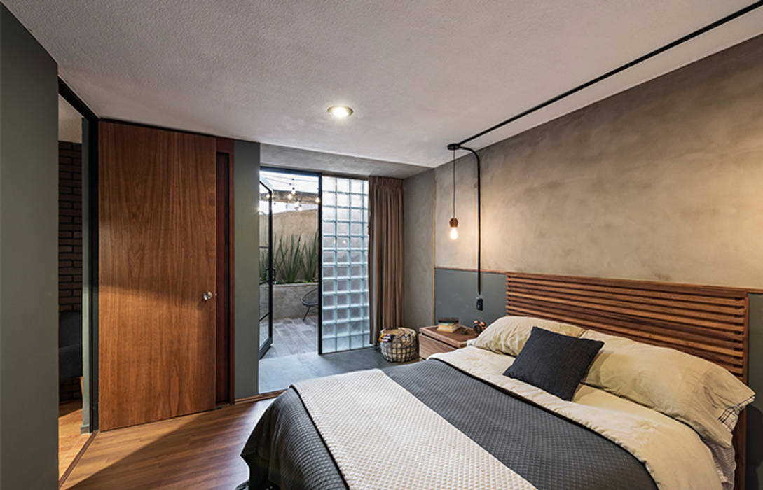Recámara Prados#2 MX Taller de Arquitectura & Diseño Dormitorios industriales Concreto