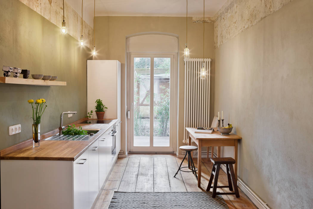 Wohnung Dror, Birgit Glatzel Architektin Birgit Glatzel Architektin Industrial style kitchen Wood Wood effect