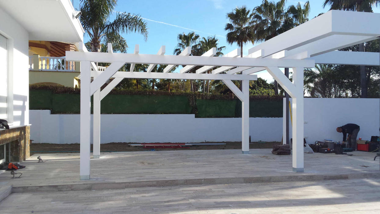 Pérgola homify Jardines rústicos Pérgolas, toldos e invernaderos