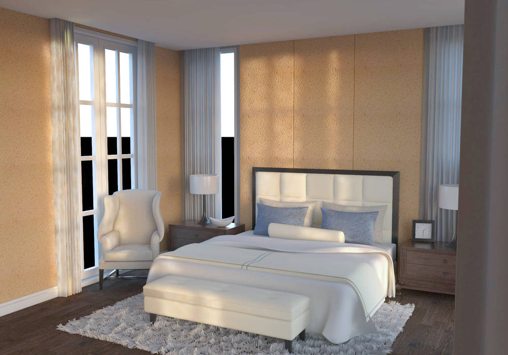 DISEÑO DE INTERIORES, PROYECTARQ | ARQUITECTOS PROYECTARQ | ARQUITECTOS Modern style bedroom Concrete White