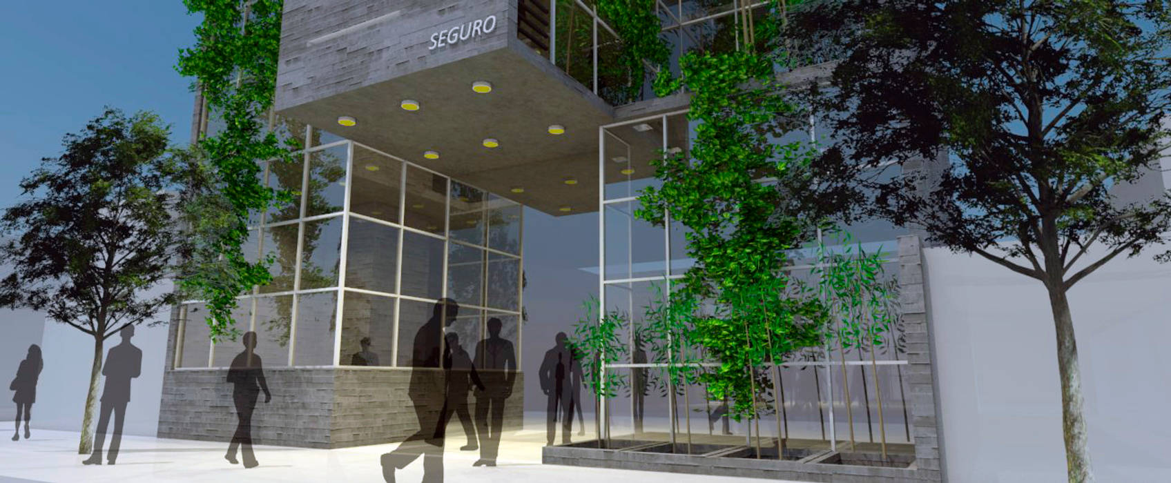 3D Edificio de oficinas, triAda triAda Estudios y bibliotecas de estilo minimalista