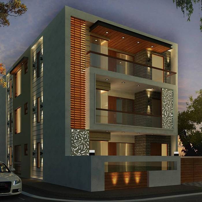 house design in chandigarh, AN ARCHITECTS GROUP AN ARCHITECTS GROUP Casas de estilo moderno