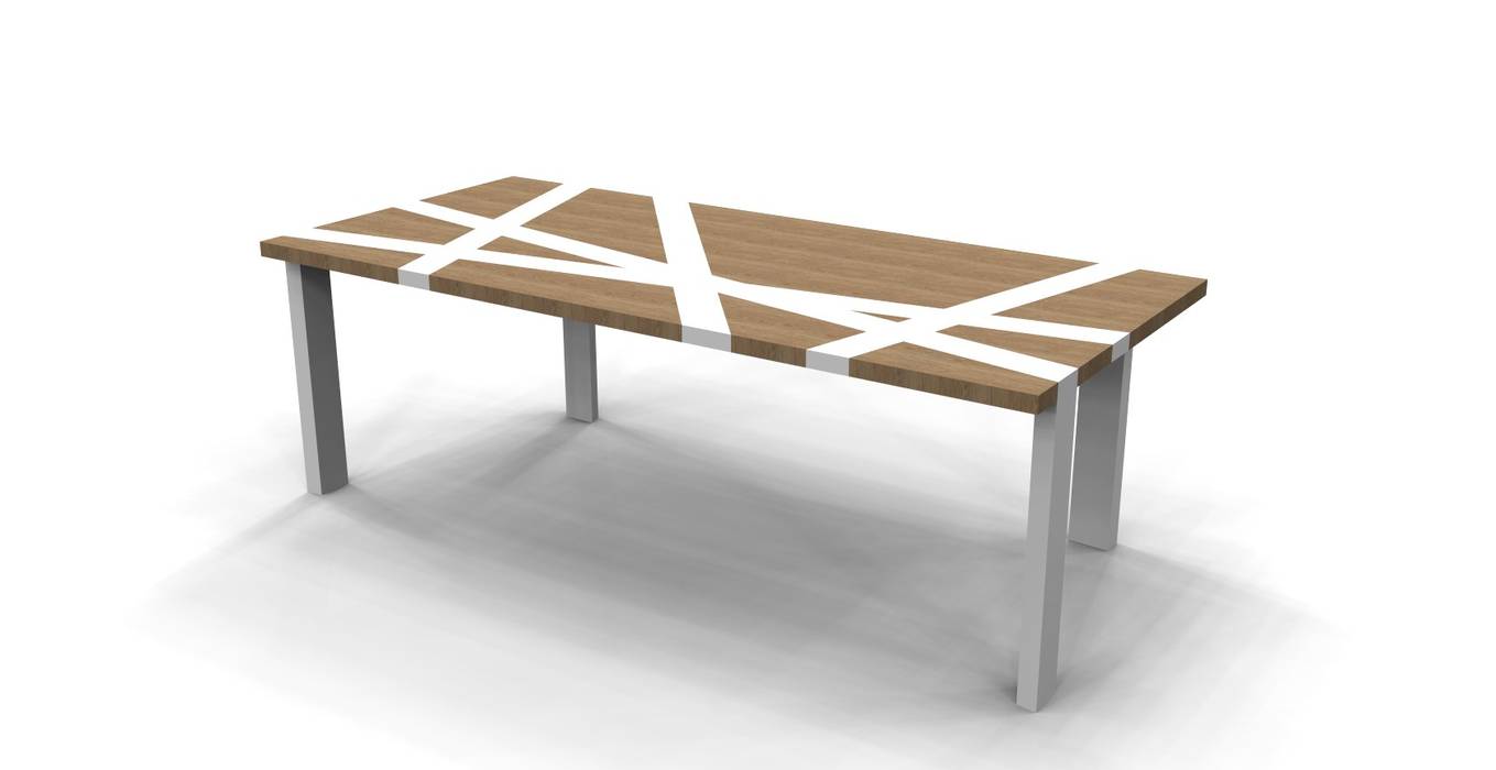 Tavolo Nest Nyda Design - Nicola D'Alessandro architetto Sala da pranzo moderna Legno Effetto legno tavolo da pranzo,tavolo,Tavoli
