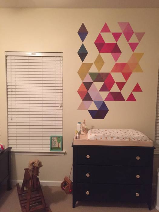 Nursery - Mid Century Style with Multi Colored Triangles Mid Century, MOONWALLSTICKERS.COM MOONWALLSTICKERS.COM