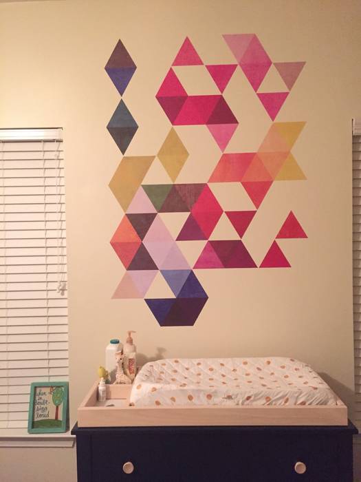 Nursery - Mid Century Style with Multi Colored Triangles Mid Century, MOONWALLSTICKERS.COM MOONWALLSTICKERS.COM