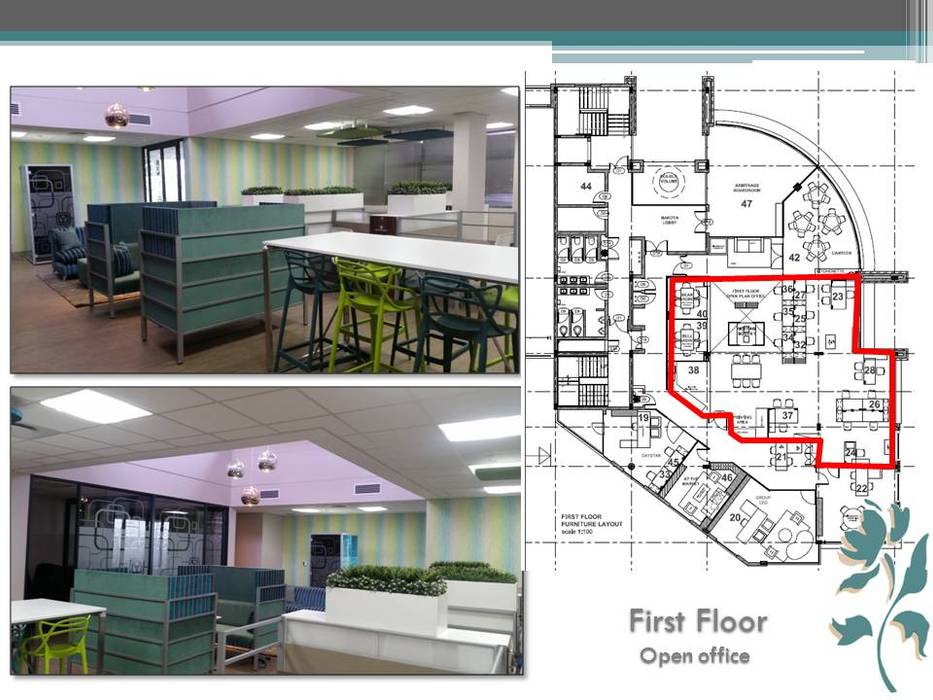 Makoya - First Floor - Open Offices Carne Interiors Study/office