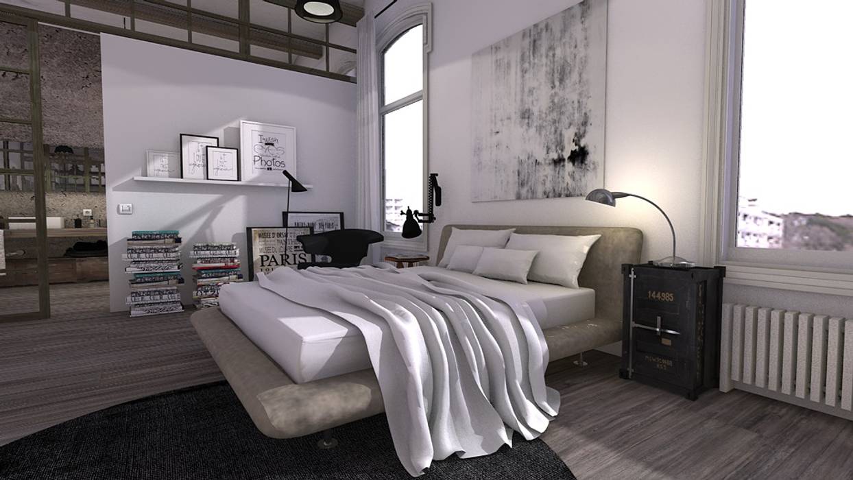 Industrial bedroom, Blophome Blophome Dormitorios de estilo industrial