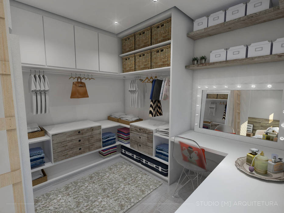 Closet homify Closets Madeira Efeito de madeira escandinavo,closet feminino,piso madeira clara,madeira branca