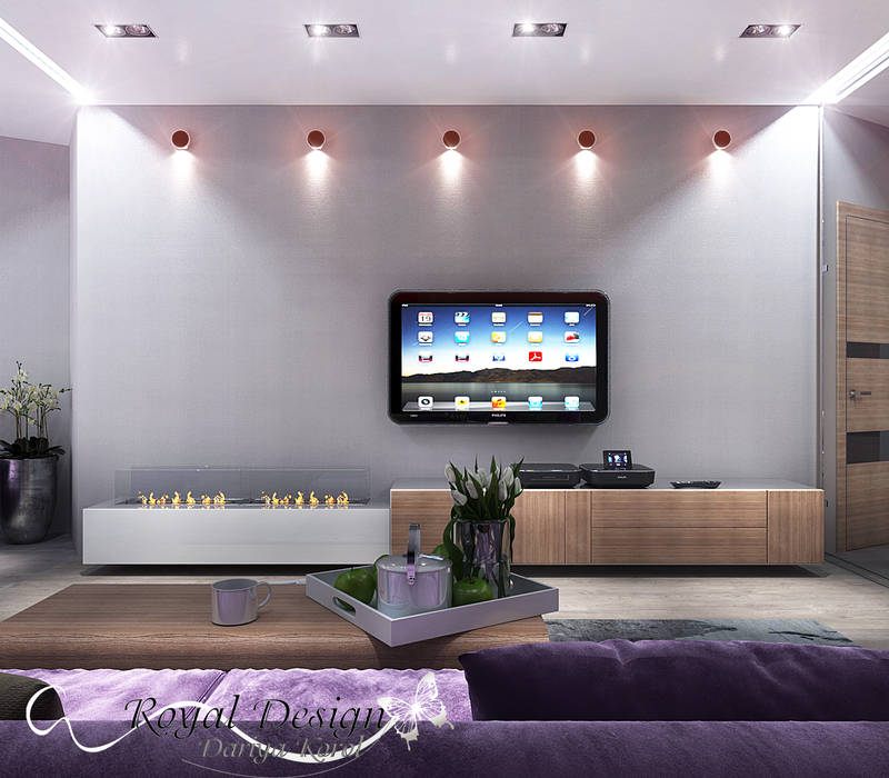 The total area. living room and hall, Your royal design Your royal design Salas de estar modernas