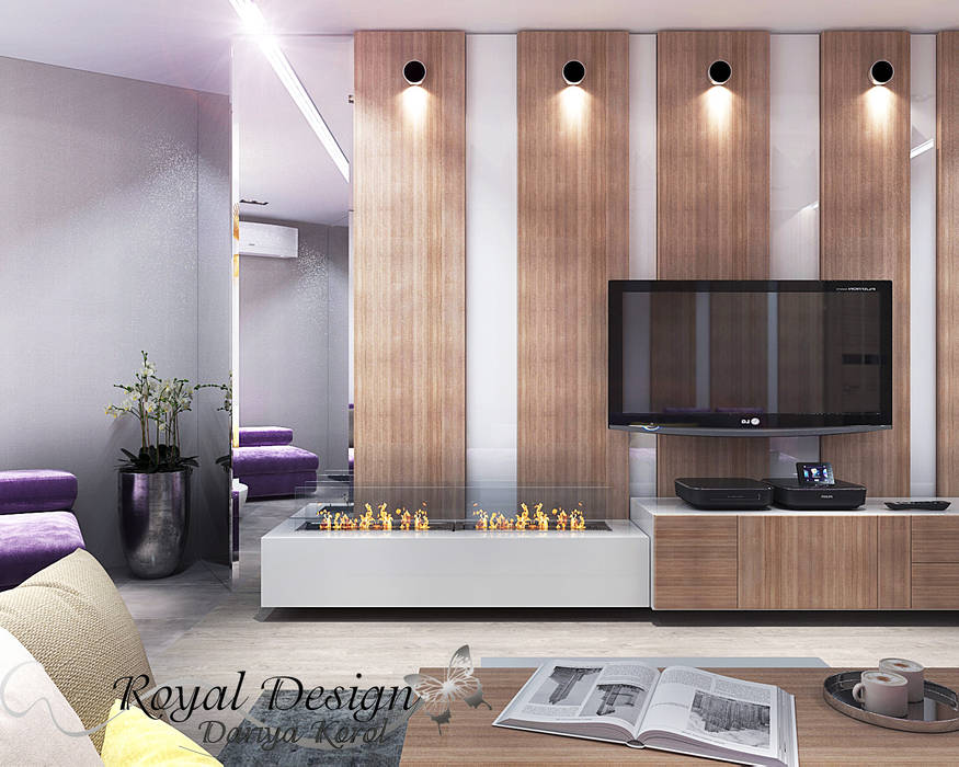 The total area. living room and hall, Your royal design Your royal design Nowoczesny salon