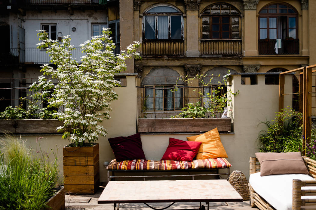 TERRAZZO Torino, marta carraro marta carraro Balcon, Veranda & Terrasse rustiques