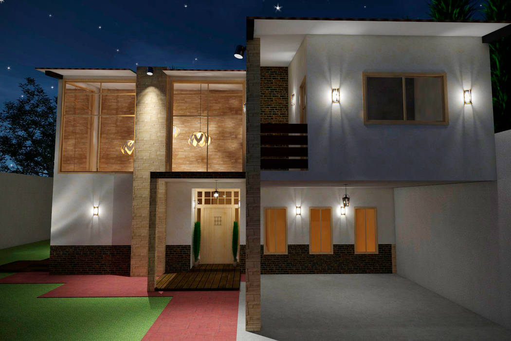 Fachada, vivienda unifamiliar, Interiorismo con Propósito Interiorismo con Propósito Modern Houses
