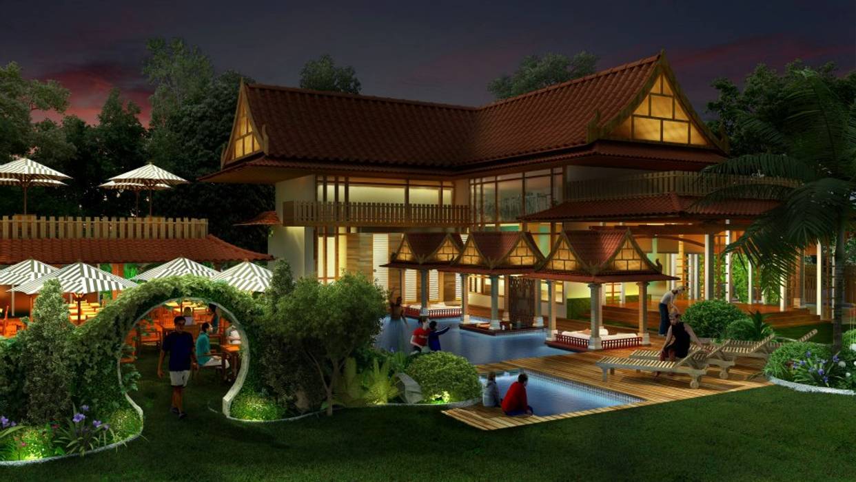 residential colony , Vinyaasa Architecture & Design Vinyaasa Architecture & Design Spa phong cách châu Á