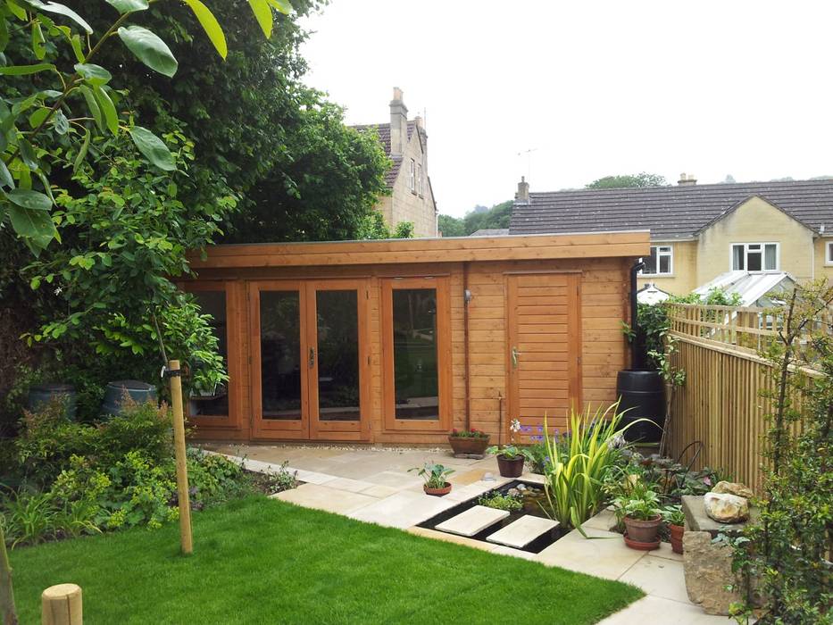 The Somerset Log Cabin Garden Affairs Ltd Modern study/office Wood Wood effect