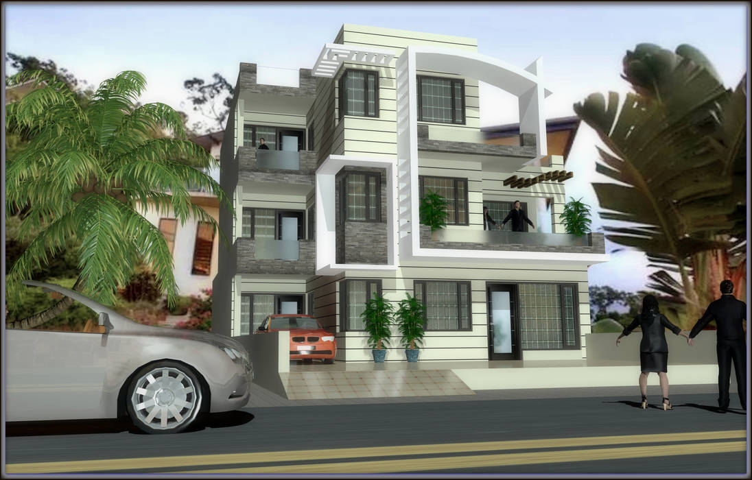 residence with simple and modern features, Ar. Sukhpreet K Channi Ar. Sukhpreet K Channi Case moderne