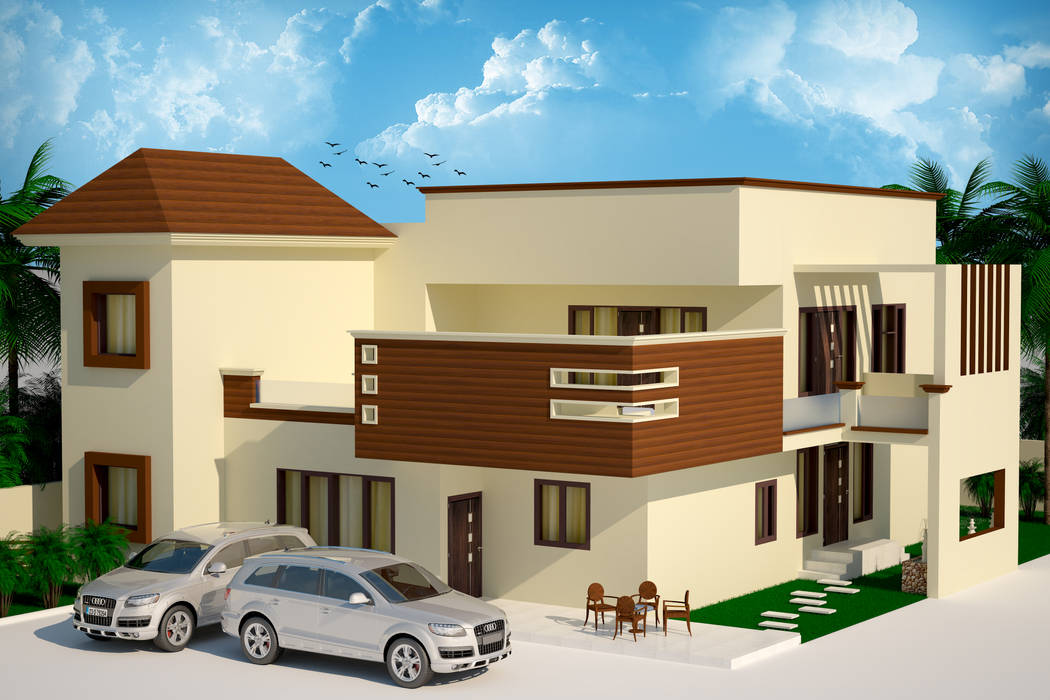 residence Ar. Sukhpreet K Channi Rustic style house