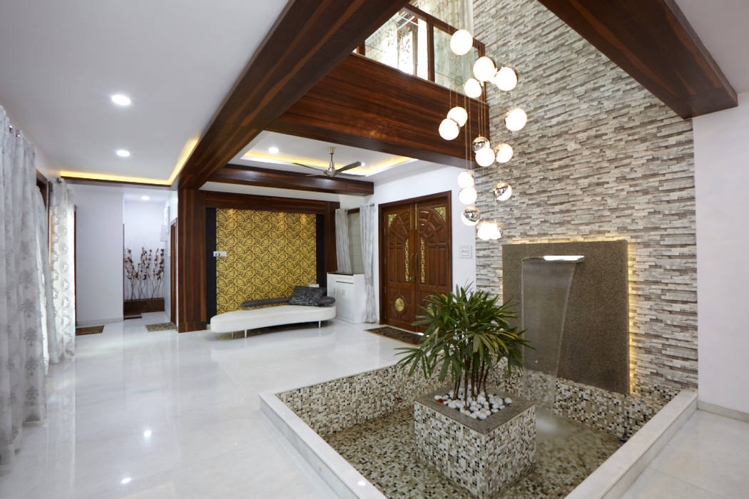 An Amazing Residence of Dr. Rafique Mawani, M B M architects M B M architects Minimalist corridor, hallway & stairs Building,Property,Plant,Window,Wood,House,Interior design,Floor,Living room,Shade