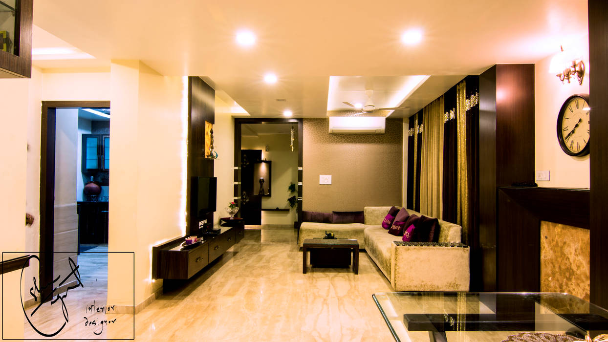 A Duplex Apartment, Raipur, ES Designs ES Designs Modern living room