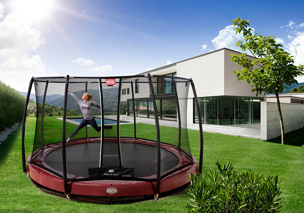 BERG InGround Elite+ 330/380/430 + Safety Net T-Series BERG Toys B.V. Country style garden Plastic Trampoline,Garden