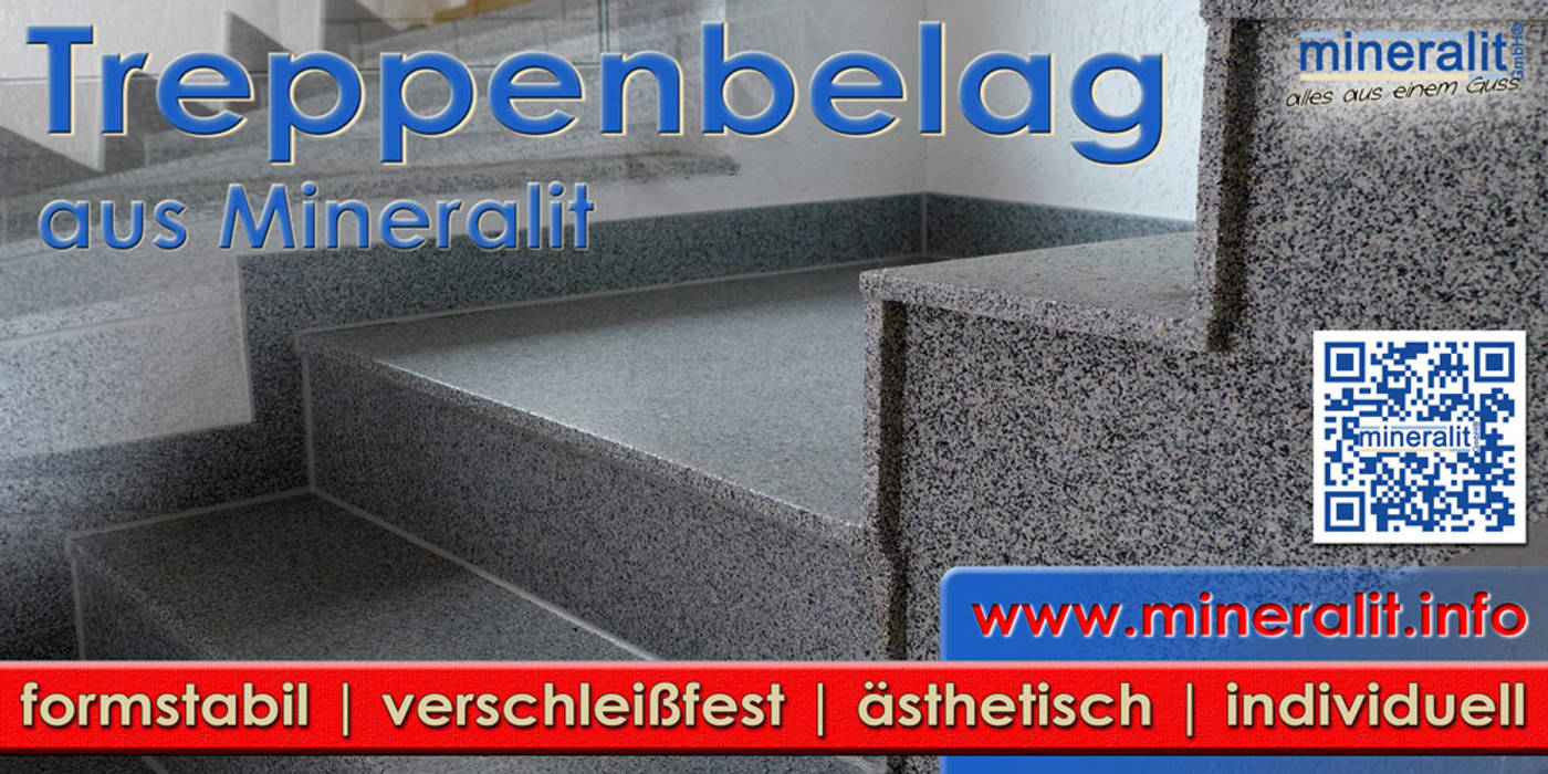 Treppenbelag aus verschleißfreiem Polymerbeton Mineralit - Mineralgusswerk Laage GmbH Treppe Treppenbelag,Treppensanierung,verschleißfrei,nachhaltig,individuell,Treppen