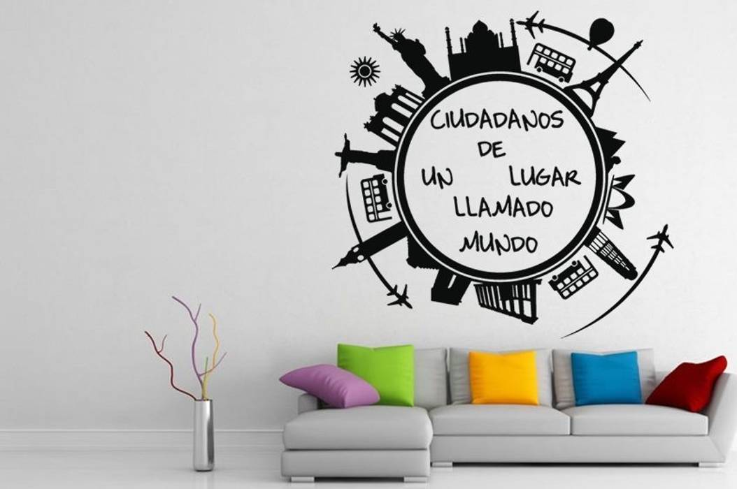 Vinilo ciudadanos del mundo Vinilos Decorativos .com Paredes y pisos de estilo moderno Decoración para la pared