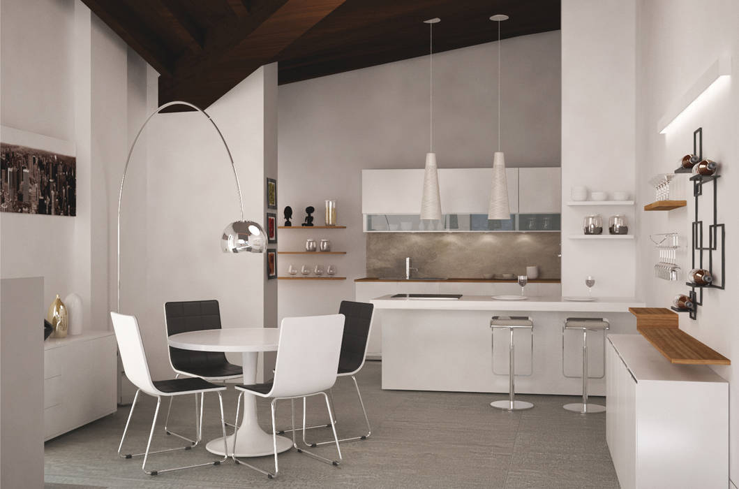 Visualizzazione 3d – cucina (opzione1): cucina in stile in stile ... Silvana in cucina