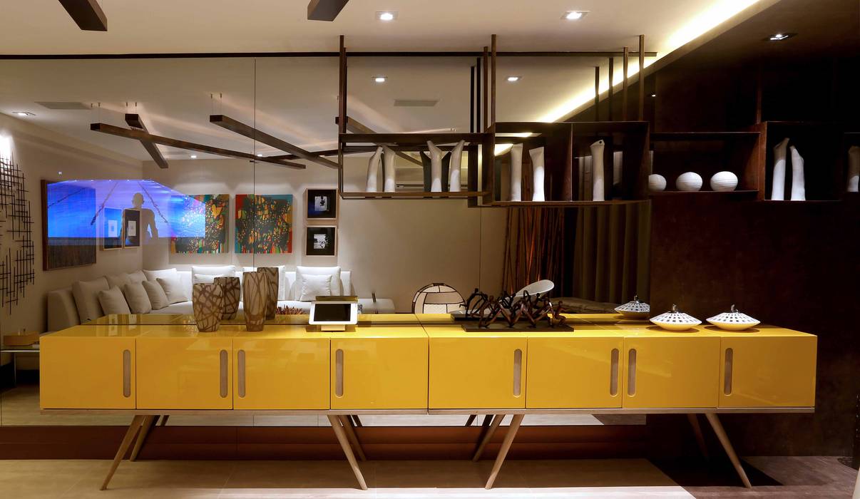 Sala de Estar- Mostra Casa Design, Andréa Spelzon Interiores Andréa Spelzon Interiores Modern Living Room