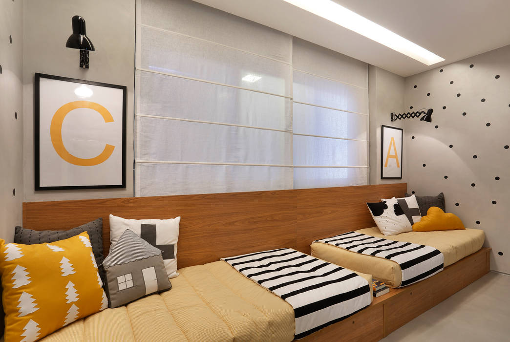 Apartamento decorado Calper, Gisele Taranto Arquitetura Gisele Taranto Arquitetura ห้องนอน