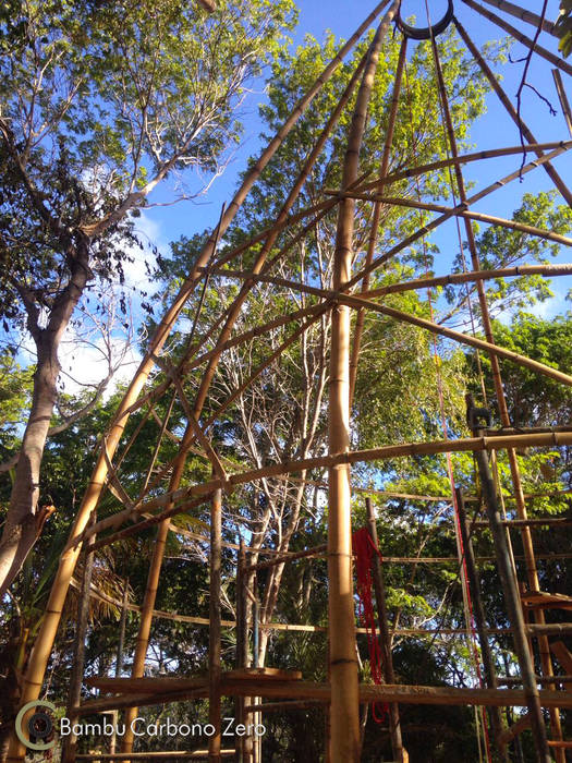 Templo holístico de Bambu - Bambu Carbono Zero, BAMBU CARBONO ZERO BAMBU CARBONO ZERO Rustic style garden Bamboo Green