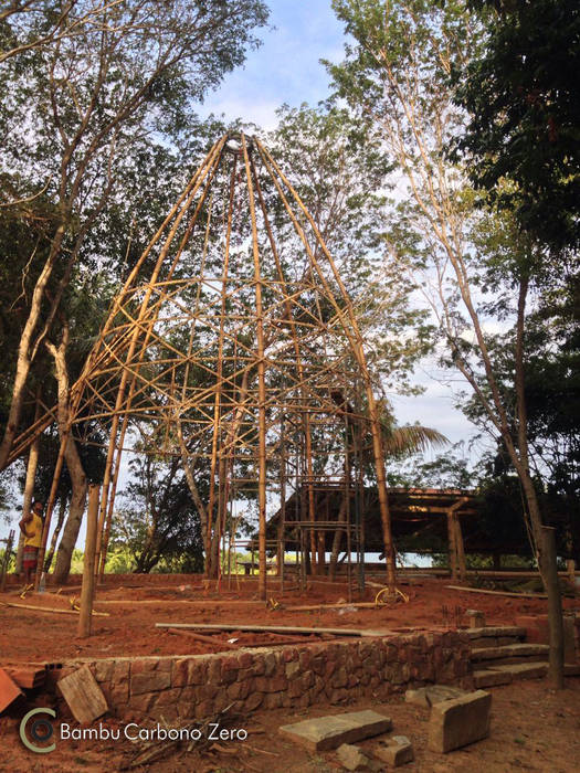 Templo holístico de Bambu - Bambu Carbono Zero, BAMBU CARBONO ZERO BAMBU CARBONO ZERO Rustieke tuinen Bamboe Groen