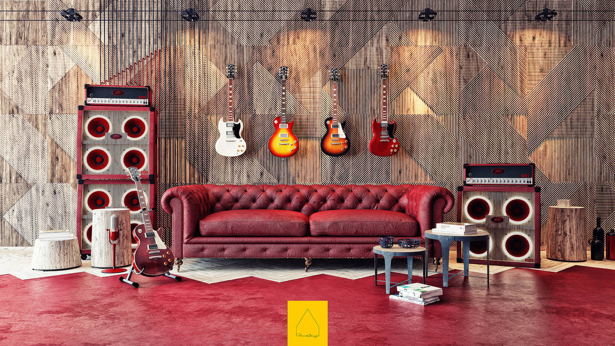 Gibson Guitarist Room / In Memory of Gary Moore, Penintdesign İç Mimarlık Penintdesign İç Mimarlık Oficinas