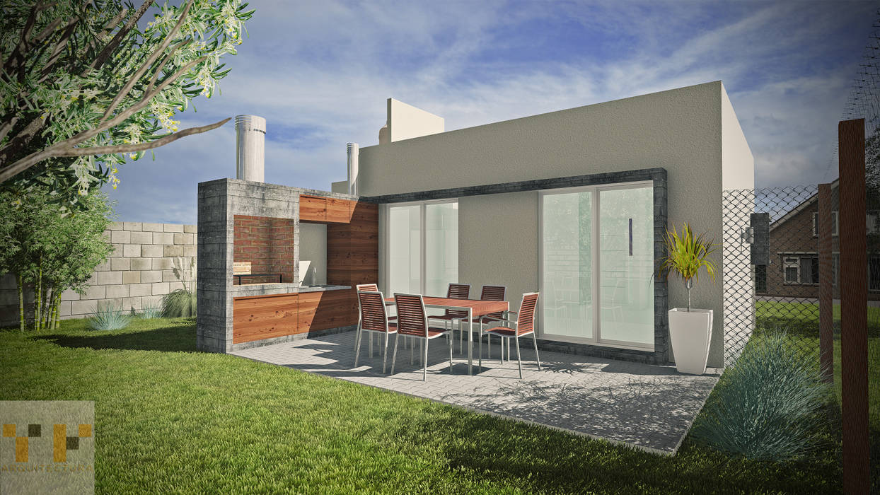 Vivienda Unifamiliar 70m2 , T.F | ARQuitectura y DIseño T.F | ARQuitectura y DIseño 모던스타일 주택